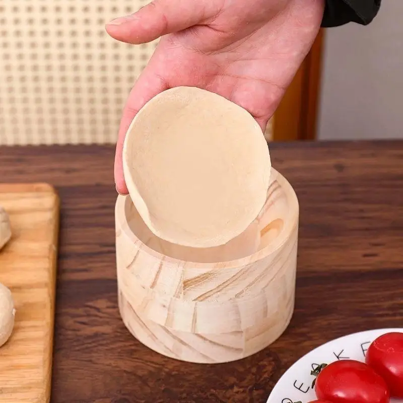 【A-Nice】Holzknödel-Maker, Presswerkzeug, Holzform und Kugel, manueller Hautpresse, Handkuchen-Rollwerkzeug, schneller Knödel-Wrapper-Maker Image