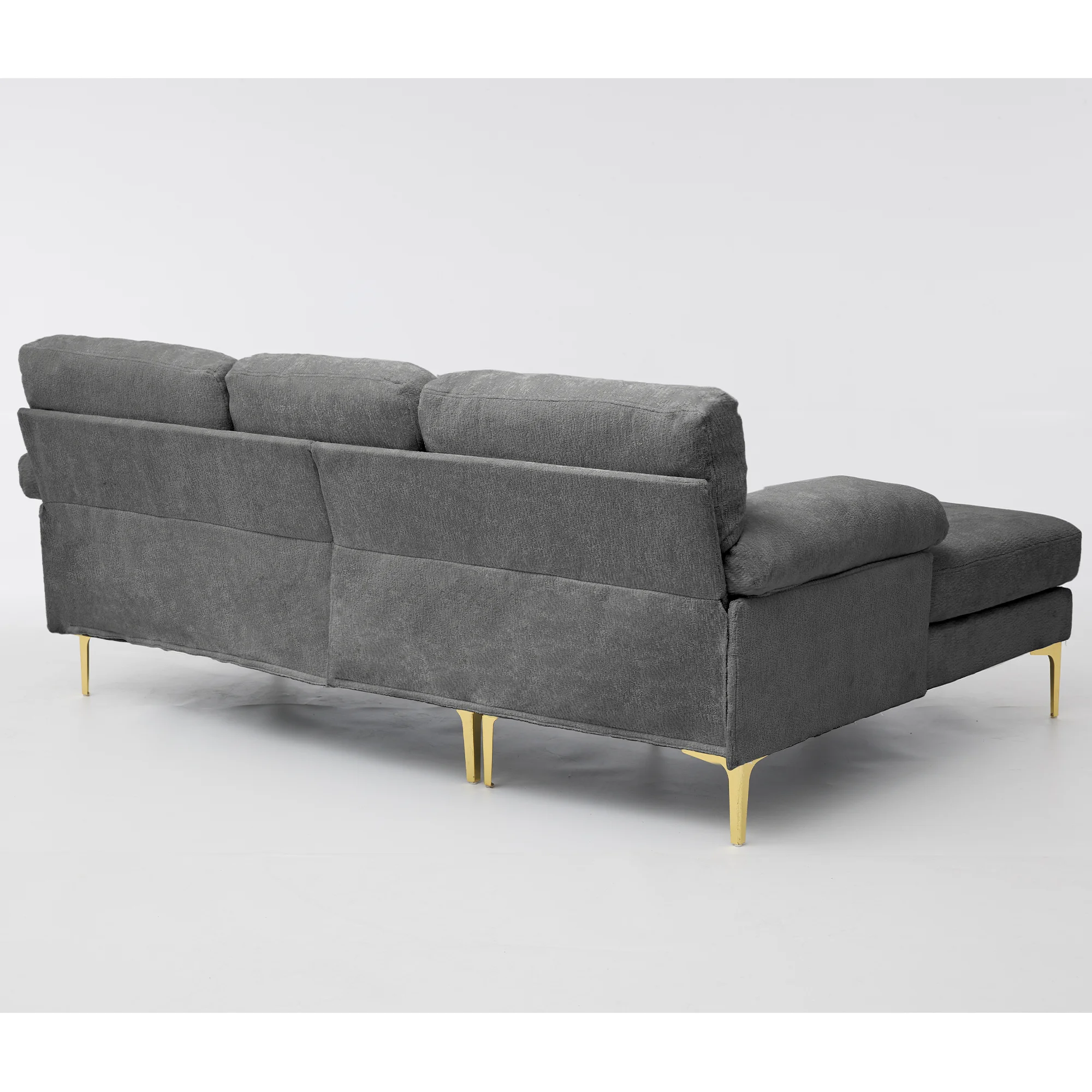 Stoffsofa im europäischen Stil, L-förmiges Ecksofa für das Wohnzimmer, Dreisitzer-Sofa Image