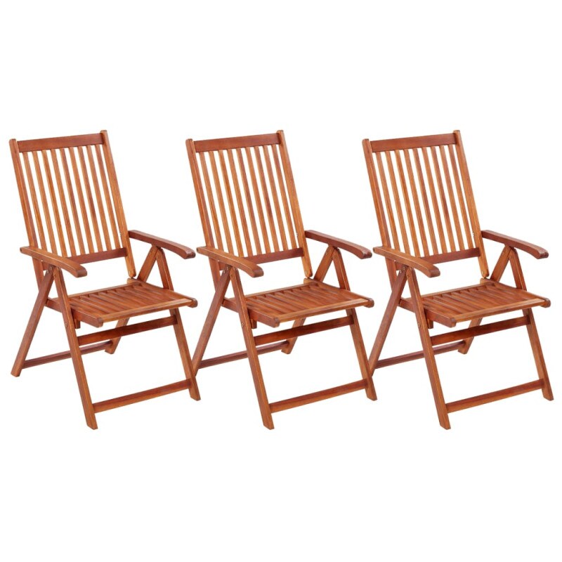 vidaXL Klappbare Gartenstühle 3 Stk. Massivholz Akazie Image