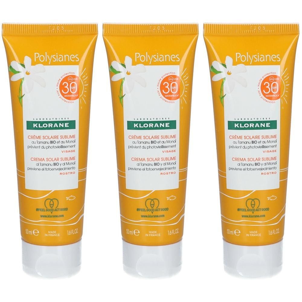 Klorane Crema Solare Sublime SPF 30 50ml - solare viso 3x50 ml