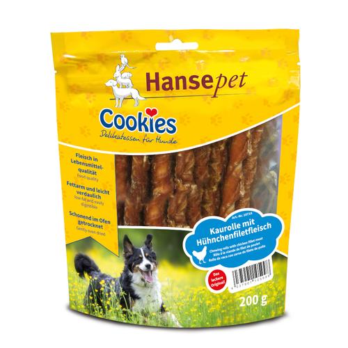 3 x 200g Delikatess Kaurolle mit Hähnchenfiletstreifen Cookie's Hundesnack