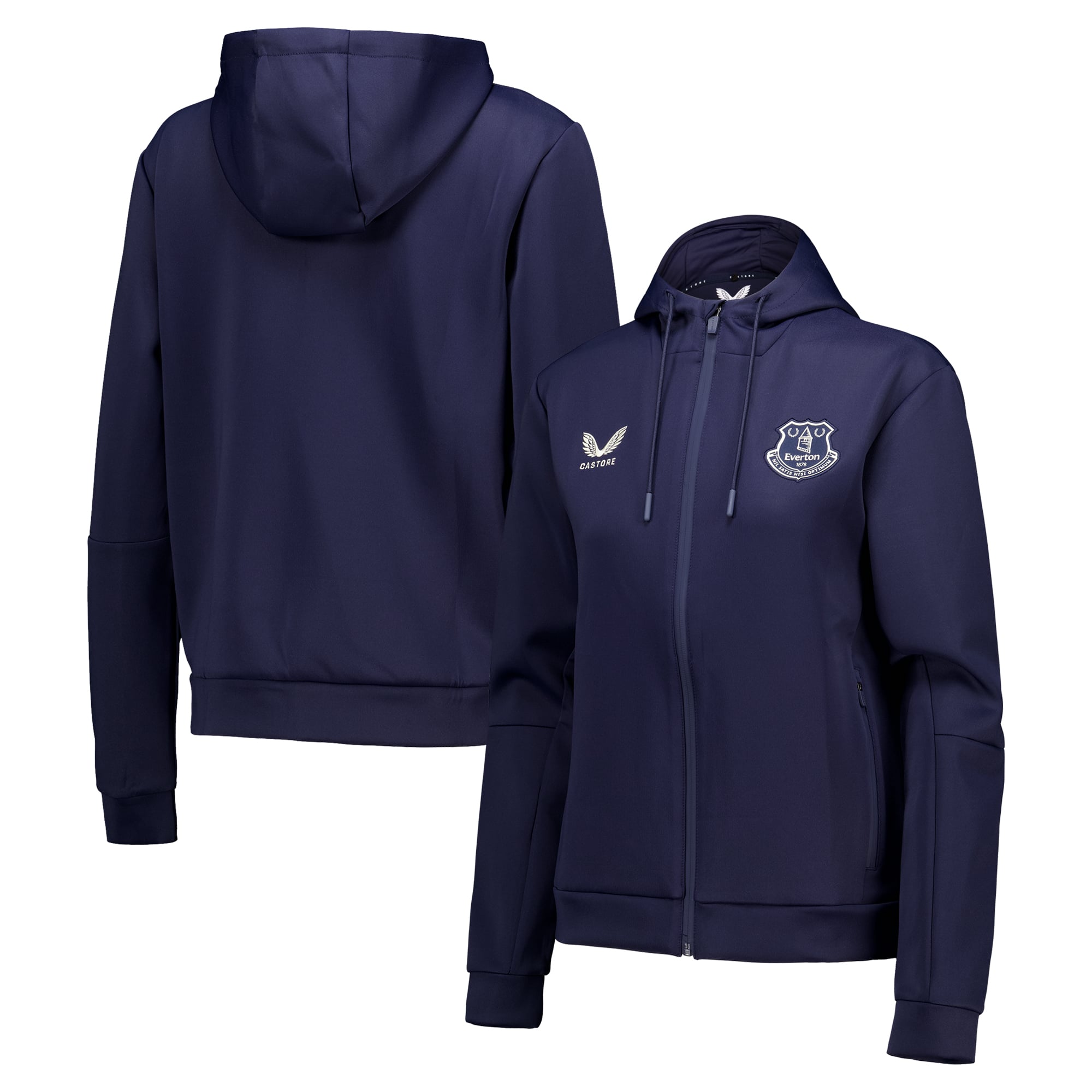 Everton Castore Trainer-Off-Pitch-Hoodie – Marineblau – Damen