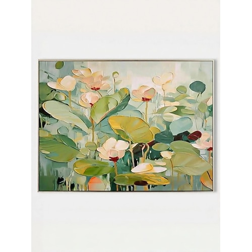 dipinto ad olio fatto a mano, opera d'arte moderna e colorata, dipinto di fiori 3D, giardino, parete verde, artista, decorazione per la casa, casa minimalista di lusso, galleria, arredamento per il