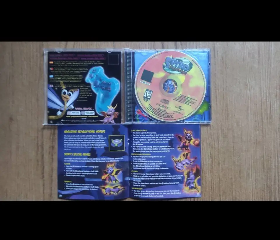 PS1 Copy Disc Game Spyro Series Black Bottom Unlock Console Station 1 Retro Optical Driver Video Game Parts