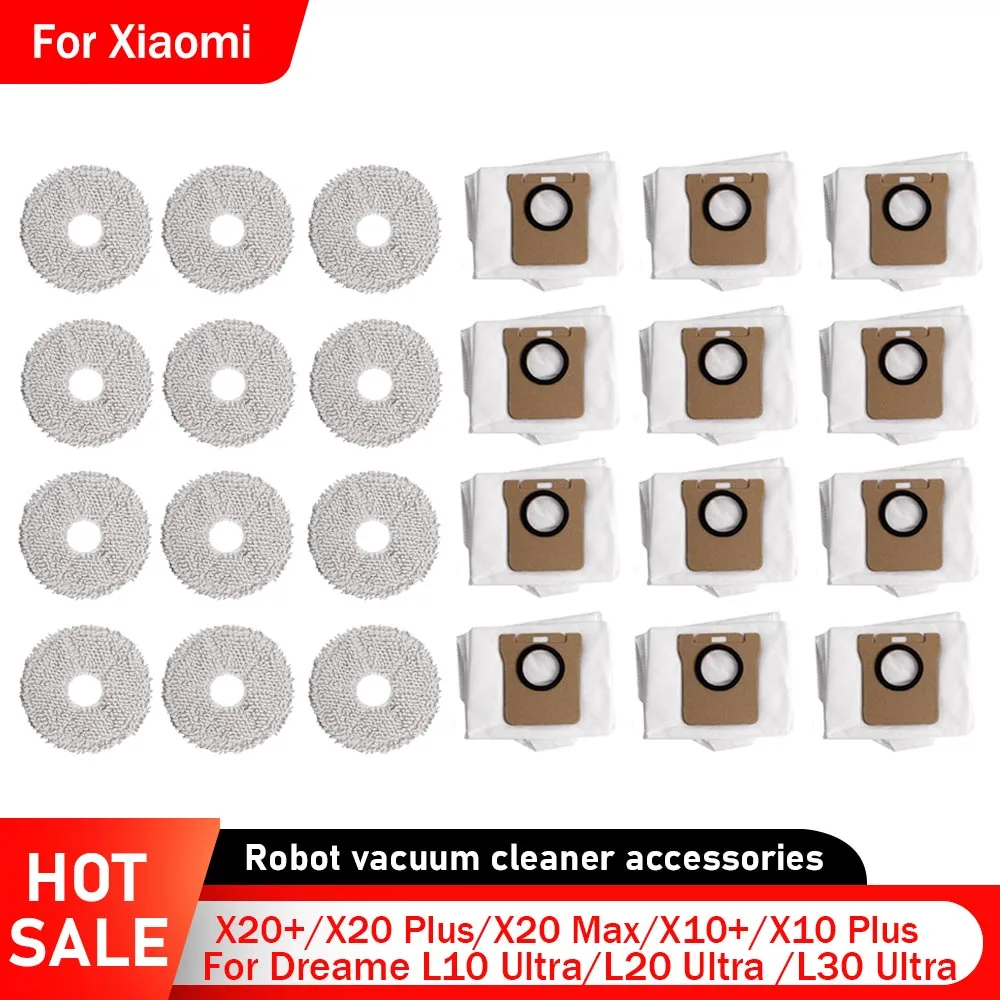 Staubbeutel und Wischtuch Set für Xiaomi X20 Plus X20 Max X10 Serie Mijia M30S M40 Dreame L10 Ultra L20 Ultra L30 Ultra Ersatzteile Image