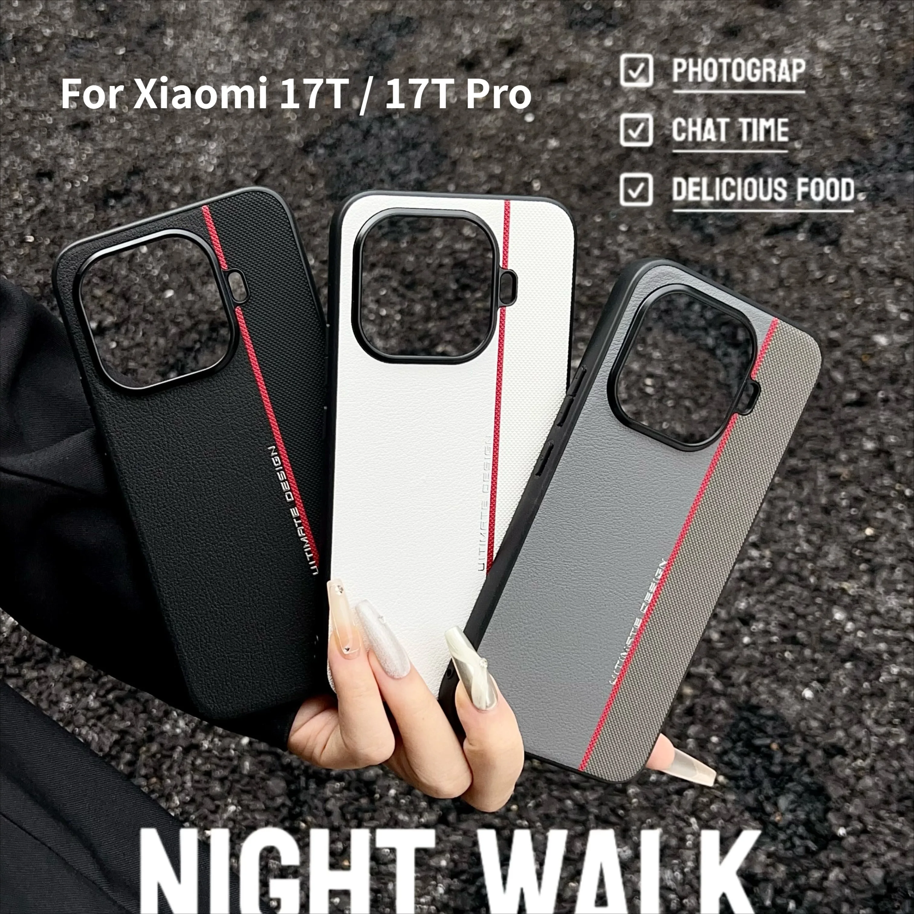 Business Red Line Lychee-Leder Anti-Tropf-Hülle für Xiaomi 17T Pro 17 Ultra 17 Pro Max 15 14 13 Ultra mit Metall-Objektivschutz Image