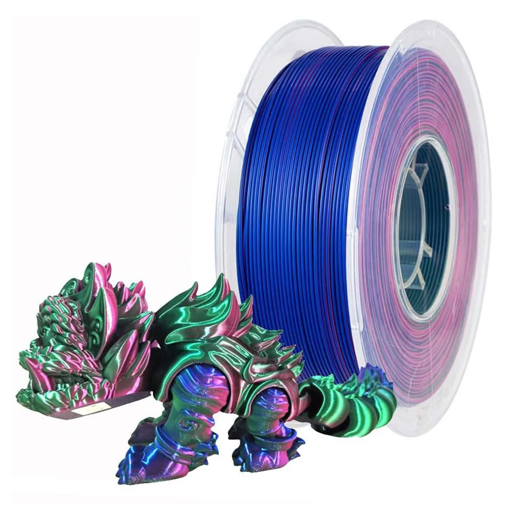 250g 500g 1Kg Dreifarbiges Seiden-PLA Blau Grün Rot 3D-Drucker-Filament 1,75mm PLA 3D-Druckmaterial Vakuumverpackung Image