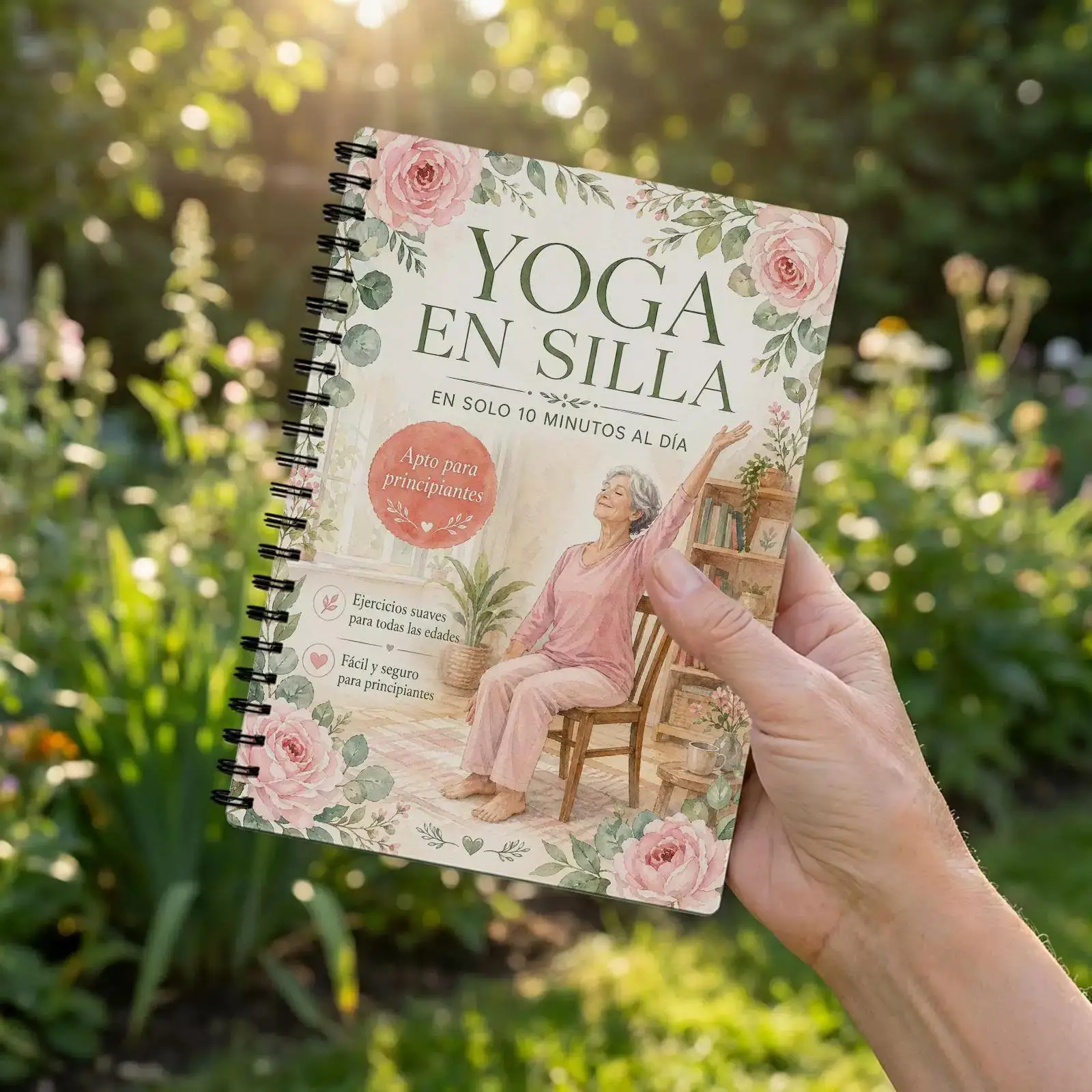 Spanische Version des Yoga En Silla Buches: Anfängerguide für Stuhl-Yoga zur Gewichtsreduktion, Muskelstärkung und Flexibilitätsübungen Image