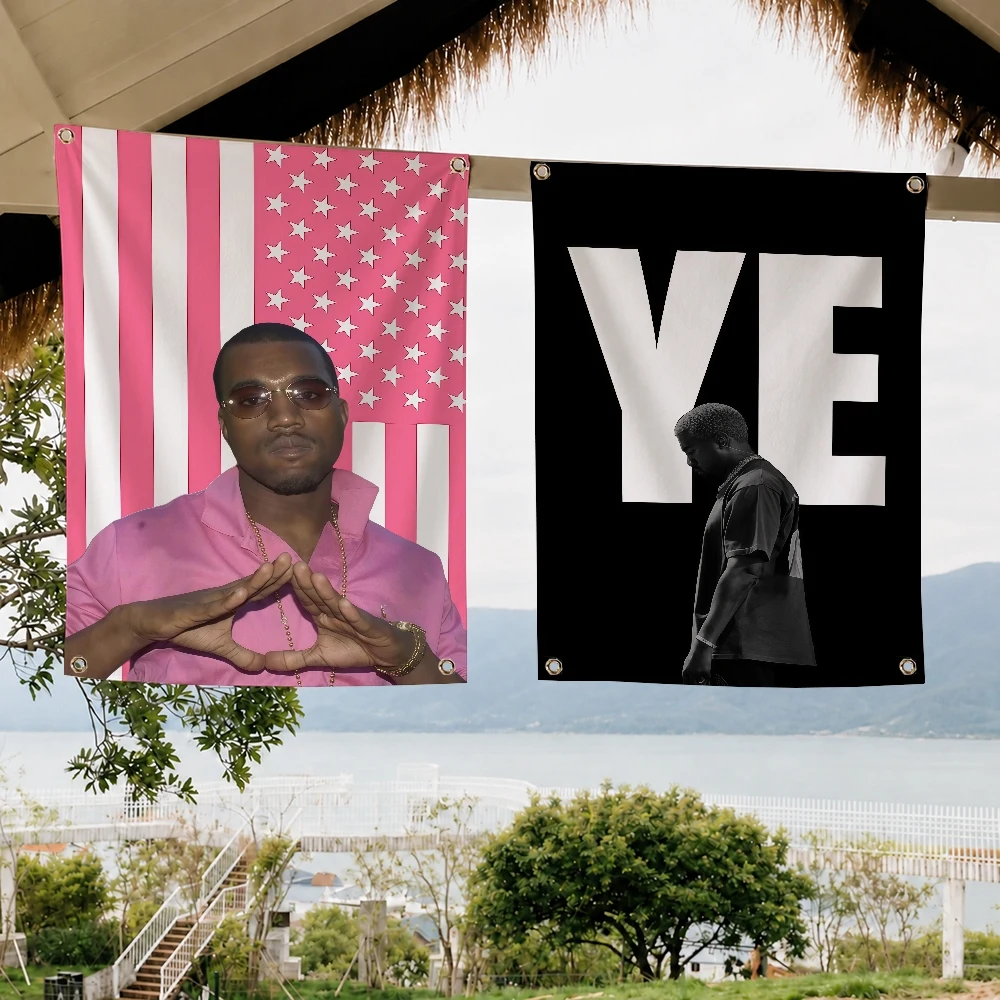 K-Kanye Omari W-West Y-ye Rapper-Flagge, Dekoration für Outdoor-Picknick, Party, Kunst, zum Aufhängen, für Zuhause, Camping, Party, Banner Image