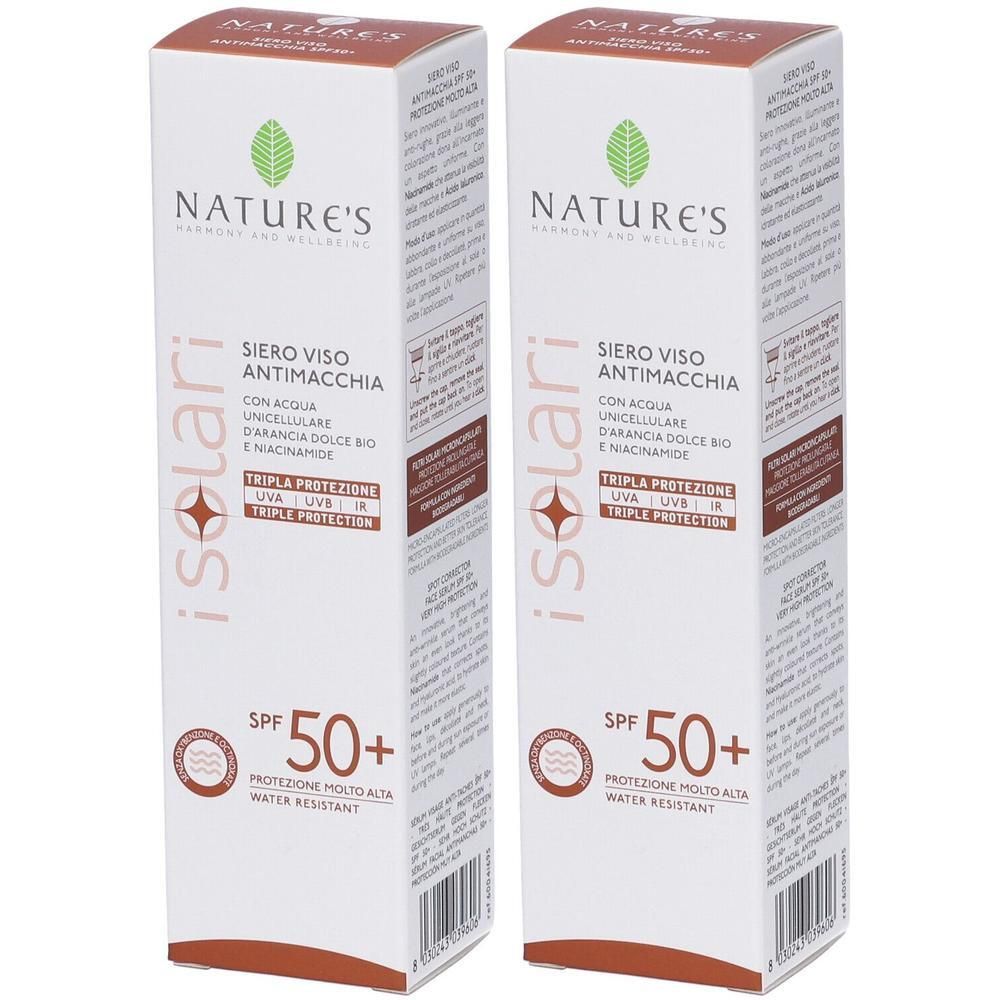 Nature'S I Solari Siero Viso Antimacchia Spf50+ 2x50 ml