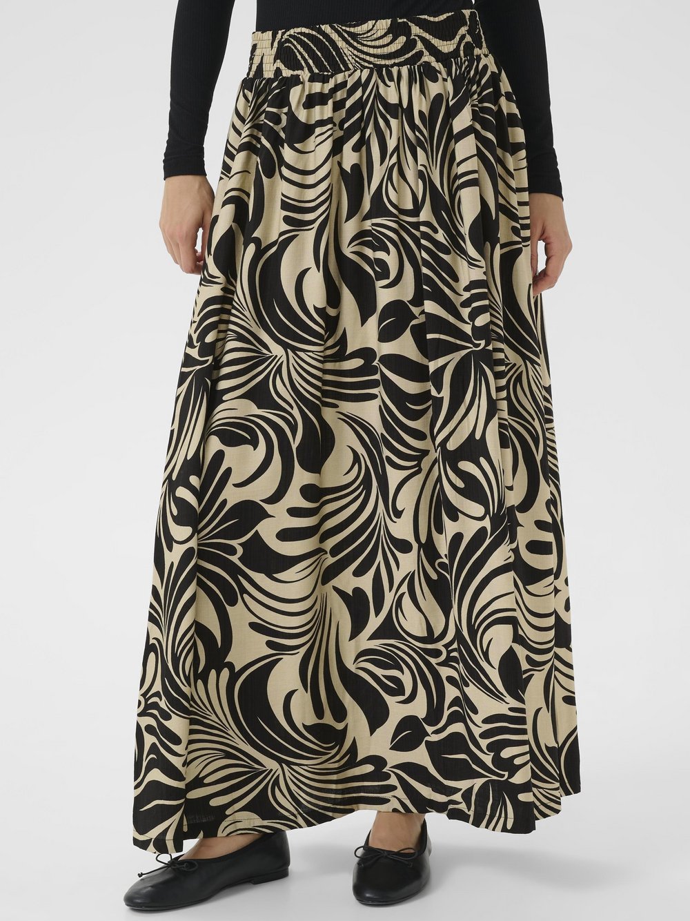 Kaffe Rock KAcelia Elastische Taille Damen beige, 34