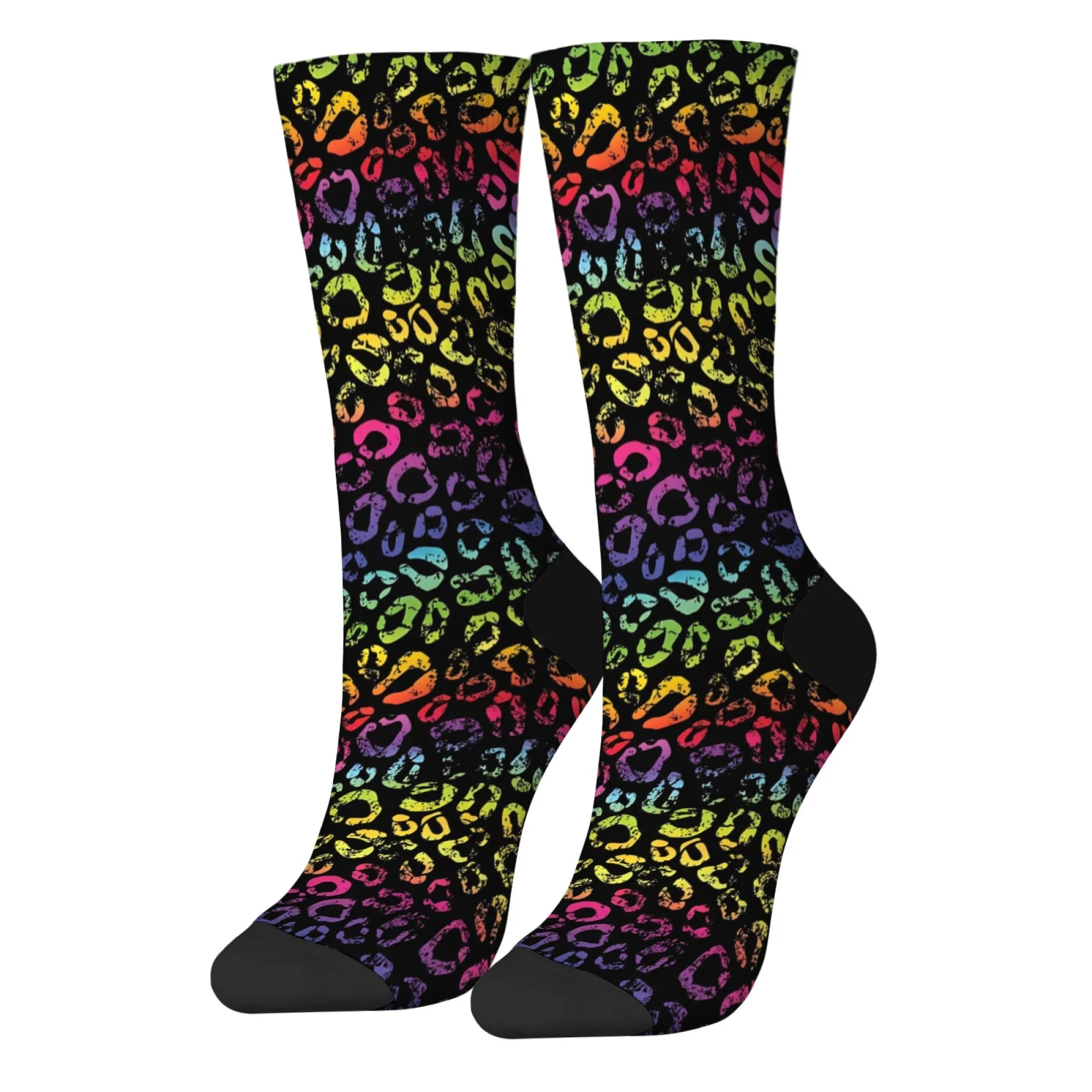Vintage Mode Leopardenmuster-Socken Y2K-Stil Bequeme Rutschfeste Herrensocken Neuartige Lustige Street Hip-Hop Socken Verrücktes Party-Geschenk Image
