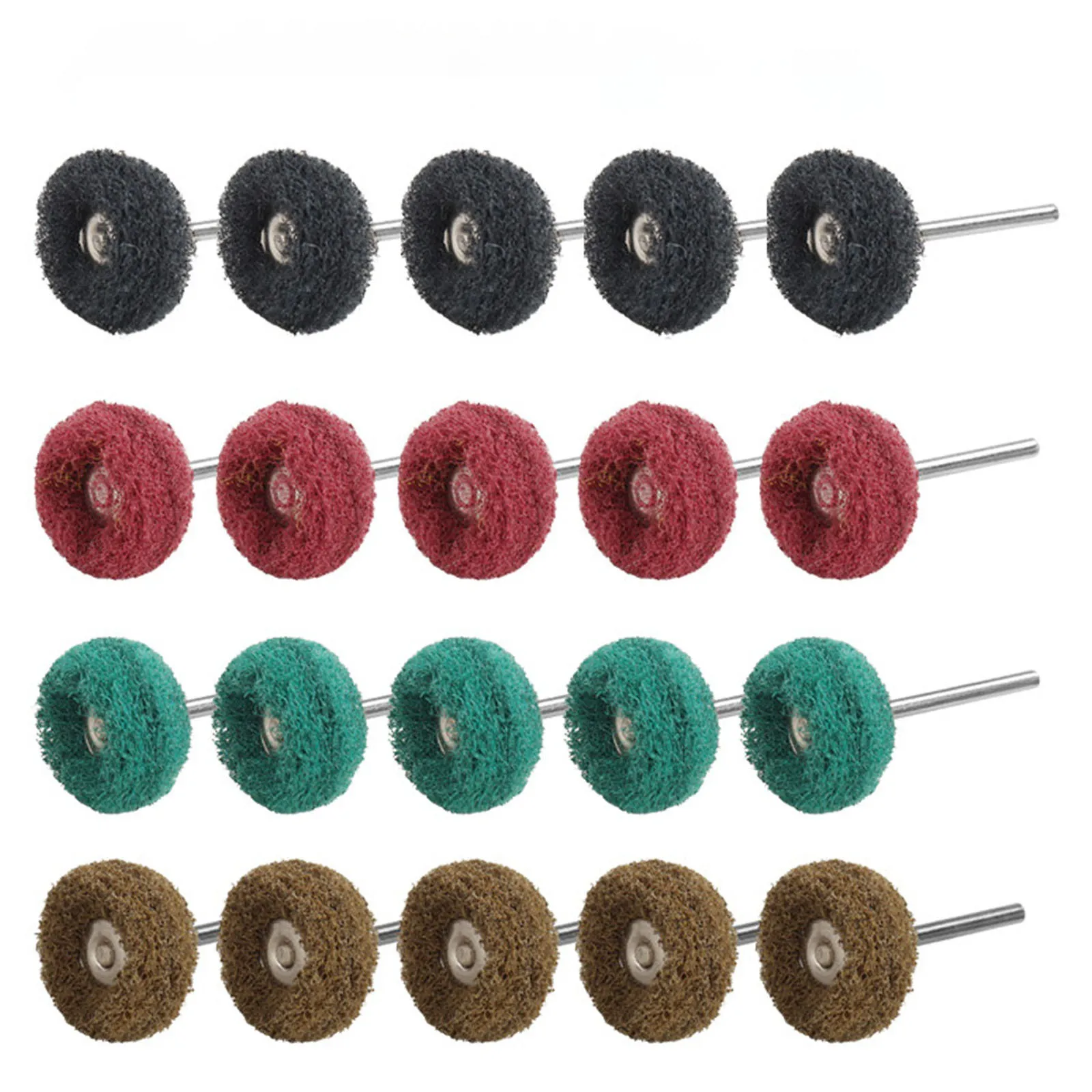 30-teiliges Mini-Bohrer-Set mit Nylon-Schleifbürsten, Polier- und Schleifrädern für Dremel und Rotationswerkzeuge, Rostentferner Image