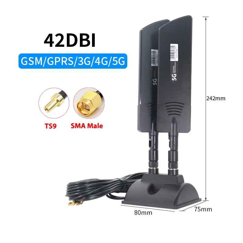 WiFi Router Externe Antenne 5G 4G 3G 2G Outdoor Long Range Cellular Signal Abdeckung Booster Verstärker für ZTE CPE MC801a Image