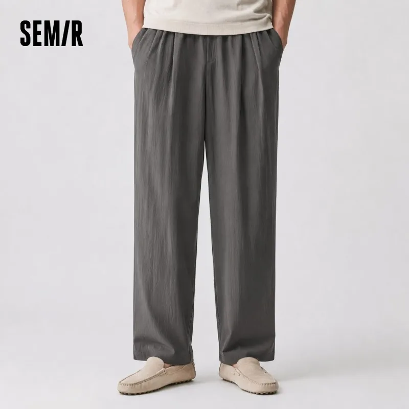 Semir Herrenhose, lässig, mit Mikro-Falten, A-Linie, lockerer Schnitt, bequem, für große Größen, schmal geschnitten, weites Bein, Sommermode 2026 Image