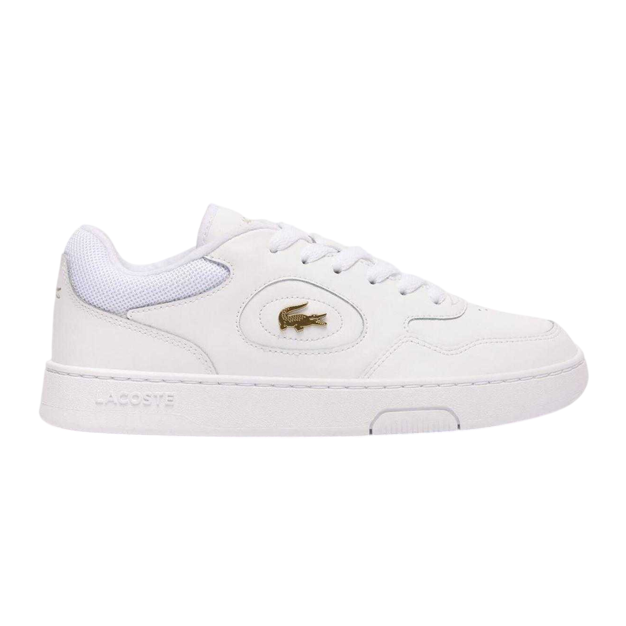Lacoste - "Lineset" Sneaker für Damen, Leder, Flach (Weiß/Gold)