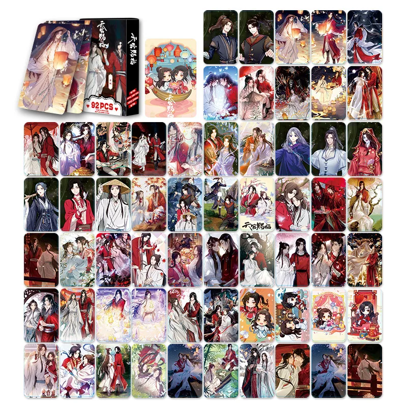 92 Stück Laser-Lomo-Karten Tian Guan Ci Fu Xie Lian, Hua Cheng Mini-Postkarten Fotokarten Aufkleber Fangeschenk Image