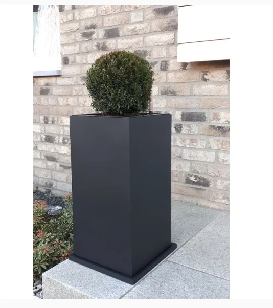 Pflanzkübel Blumenkübel Fiberglas BLOCK Säule - Anthrazit Image