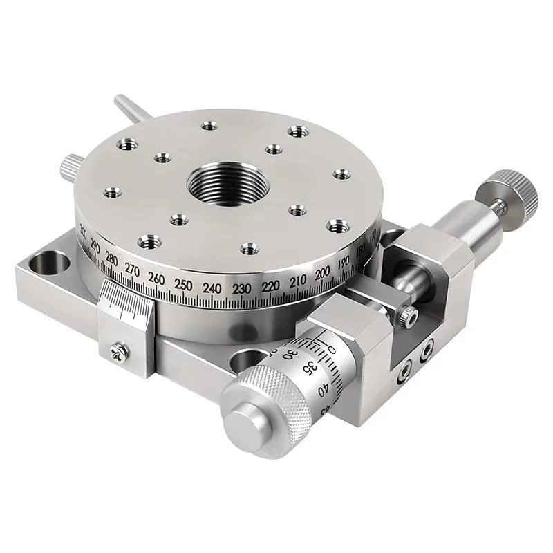 R-Achsen-Plattform ELF31-60L ELF31-85: Manuelle 360-Grad-Hochpräzisions-Winkelverstellplattform, optischer Hochleistungs-Drehschlitten-Mikrometer Image