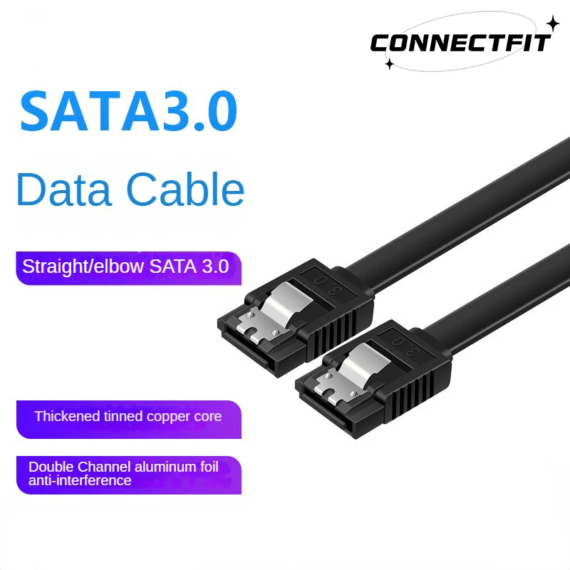 SATA 3.0 Festplatten-Datenkabel, serielles Festplatten-Datenkabel für Festplatten, 50 cm, flexibles SATA-Festplatten-Schnellübertragungskabel Image