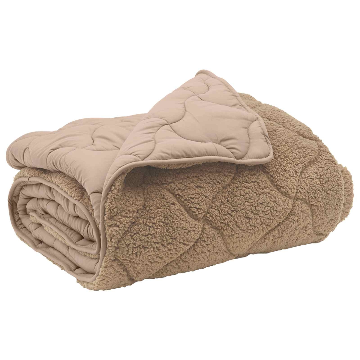 vidaXL Ganzjahresbettdecke Gepolstert Taupe 200 x 200 cm Image