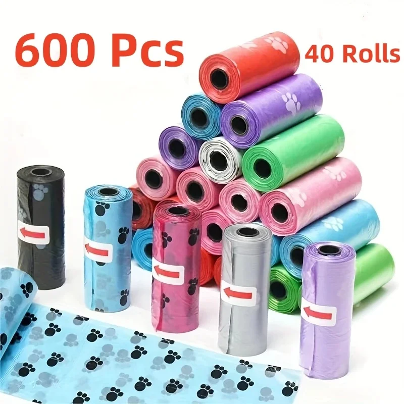 10/40Roll Dog Poop Bag Outdoor Cleaning Poop Bag Outdoor Clean Pets Supplies for Dog 15Bags/Roll Refill Garbage Bag Pet Supplies