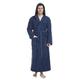 "Pacific” 100% cotton terry, extra long, lightweight bathrobe for men and women - Blue - Medium