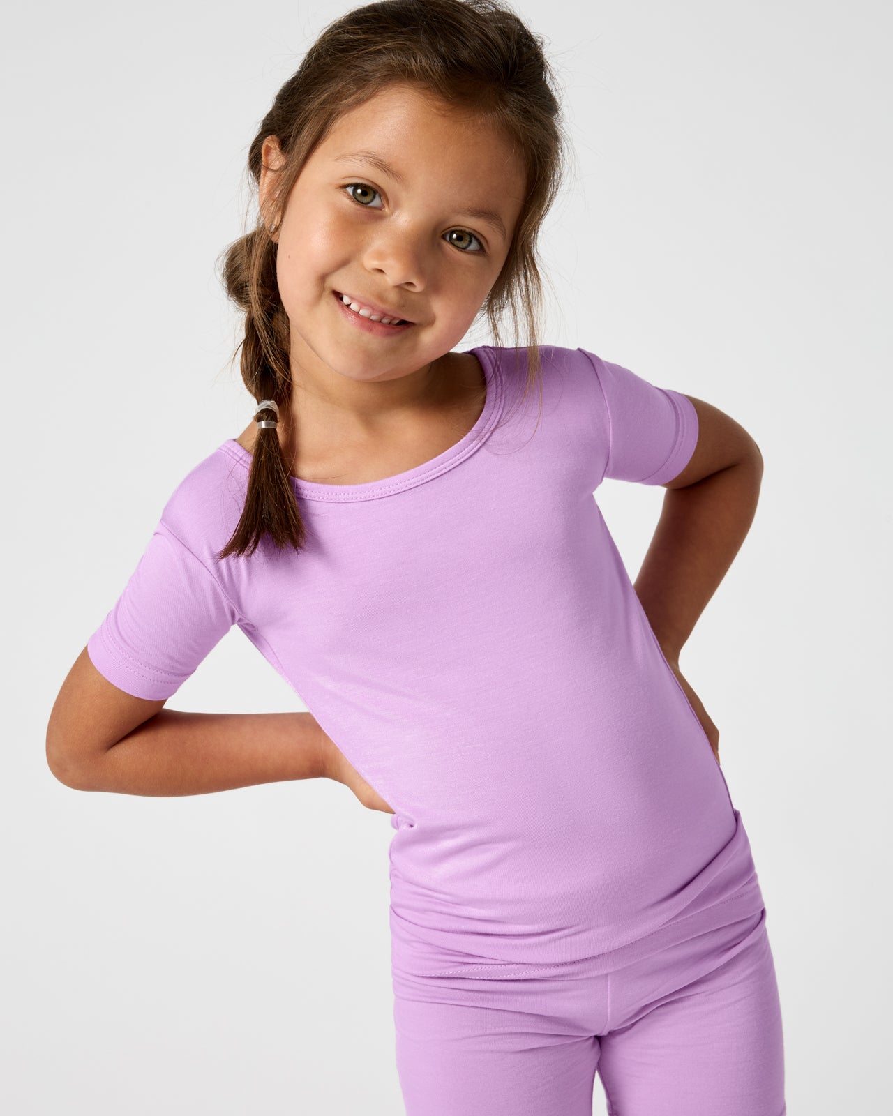 Soft Wisteria Two-Piece Short Sleeve & Shorts Pajama Set - 18-24 months