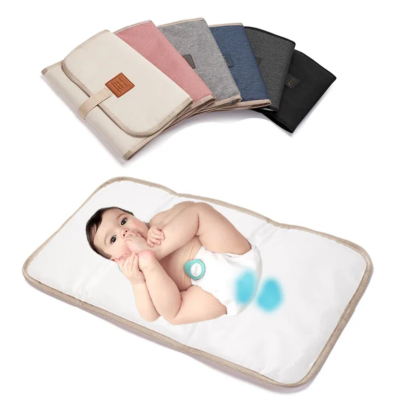 Tragbare, faltbare, waschbare, kompakte Reisewindel für Babys, Wickelunterlage, wasserdichte Bodenwechsel-Spielmatte Image