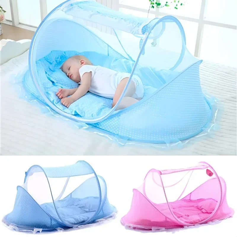 Baby Bettwäsche Krippe Netting Tragbare Faltbare Schlafnetz Neugeborenen Moskito Zelt Kinder Bett Zelt Moskito Net für Baby Krippe Image