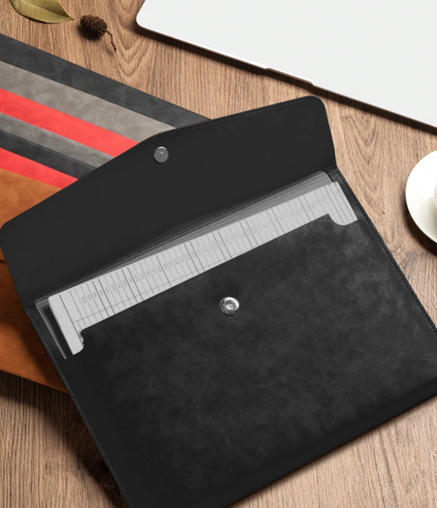 Tragbare Aktenaufbewahrungstasche im A4-Format, erweiterbarer Ordner aus robustem PU-Material – beliebter Aktenaufbewahrungsmanager Image