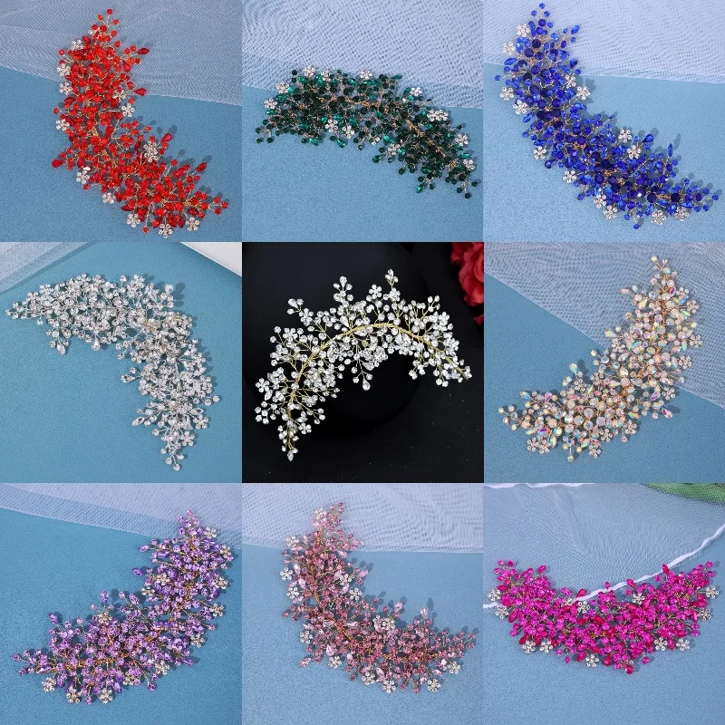 Kristall Strass Braut Hochzeit Stirnbänder Tiaras Haarbänder Für Frauen Braut Braut Hochzeit Haar Zubehör Schmuck Band Geschenk Image