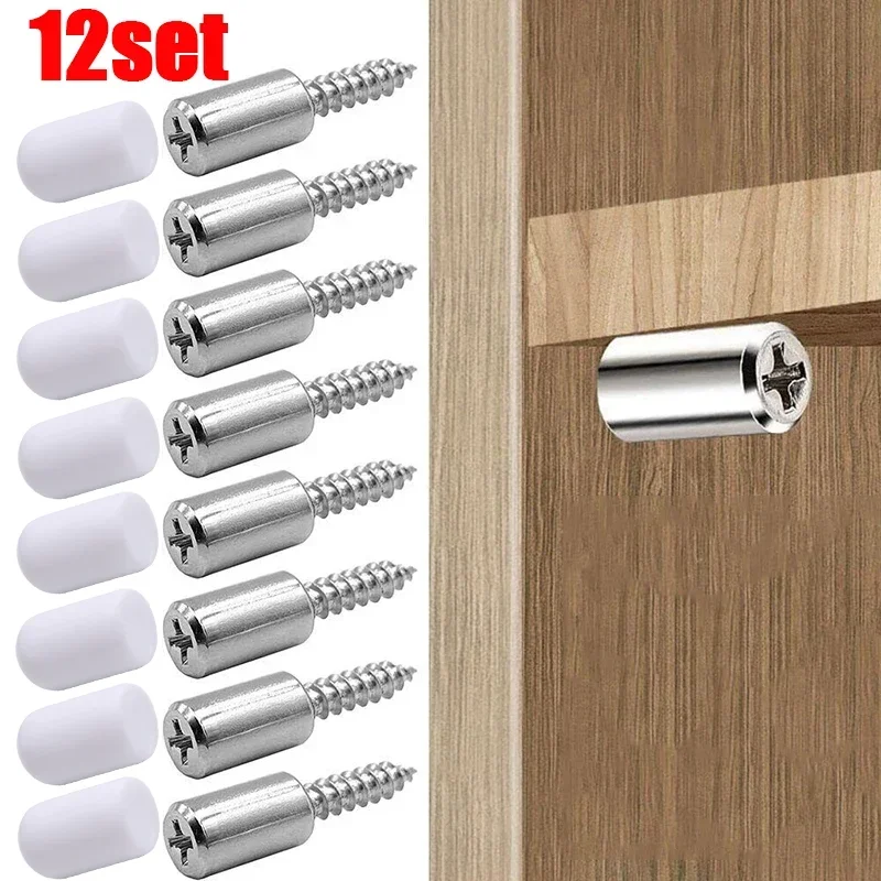 12er-Set Kreuzschlitzschrauben mit Gummimanschette, Laminatstütze, selbstklebende, rutschfeste Trennwandnägel für DIY-Garderoben und Schränke Image