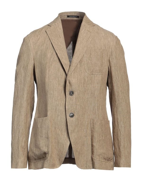 Camel Blazer Linen - Natural - Emporio Armani Jackets