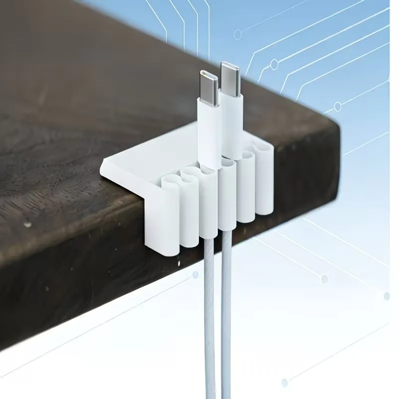 1 Stück 3D-gedruckter Kabel-Organizer-Clip für den Schreibtisch – USB-Kabelhalter mit mehreren Steckplätzen, Kantenmanagement, Home-Office Image