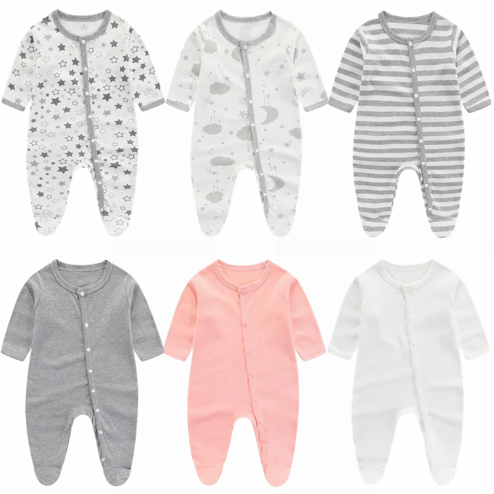 ZOETOPKID Strampler für Neugeborene, Babykleidung für alle Jahreszeiten, Mädchen-Bodysuit, Jungen-Overall, Cartoon-Druck, Kinderkleidung Image