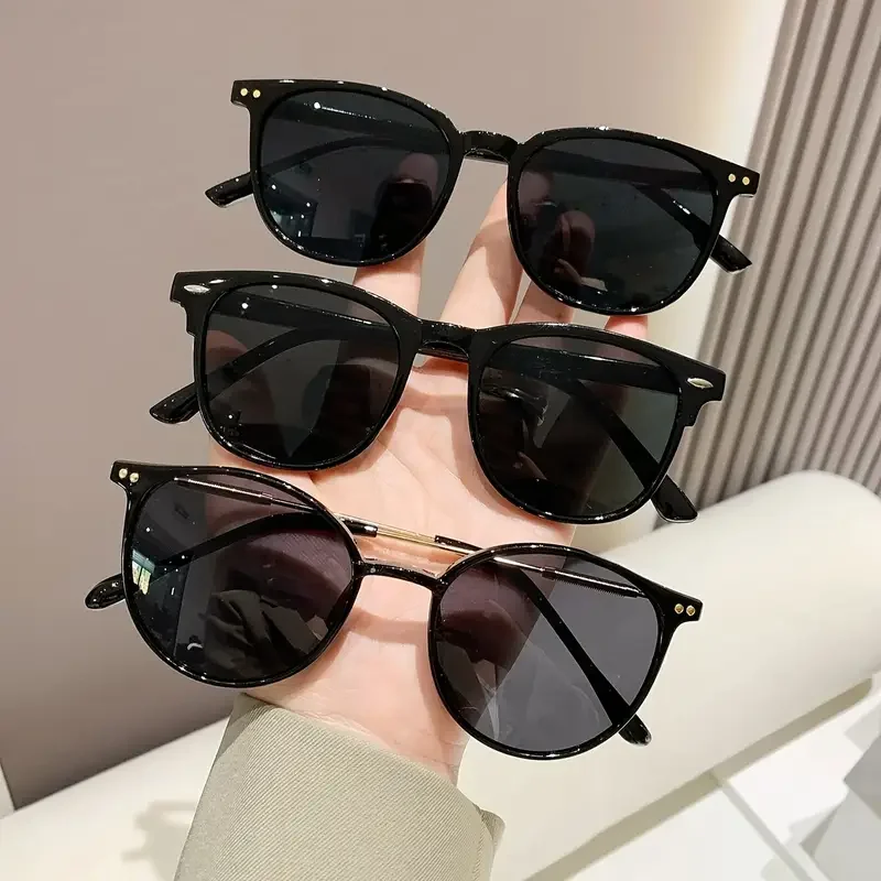 3-teilige europäische und amerikanische Retro-Sonnenbrille für Herren und Damen, trendige vielseitige Sommersonnenschutz und UV-Schutz fr Image