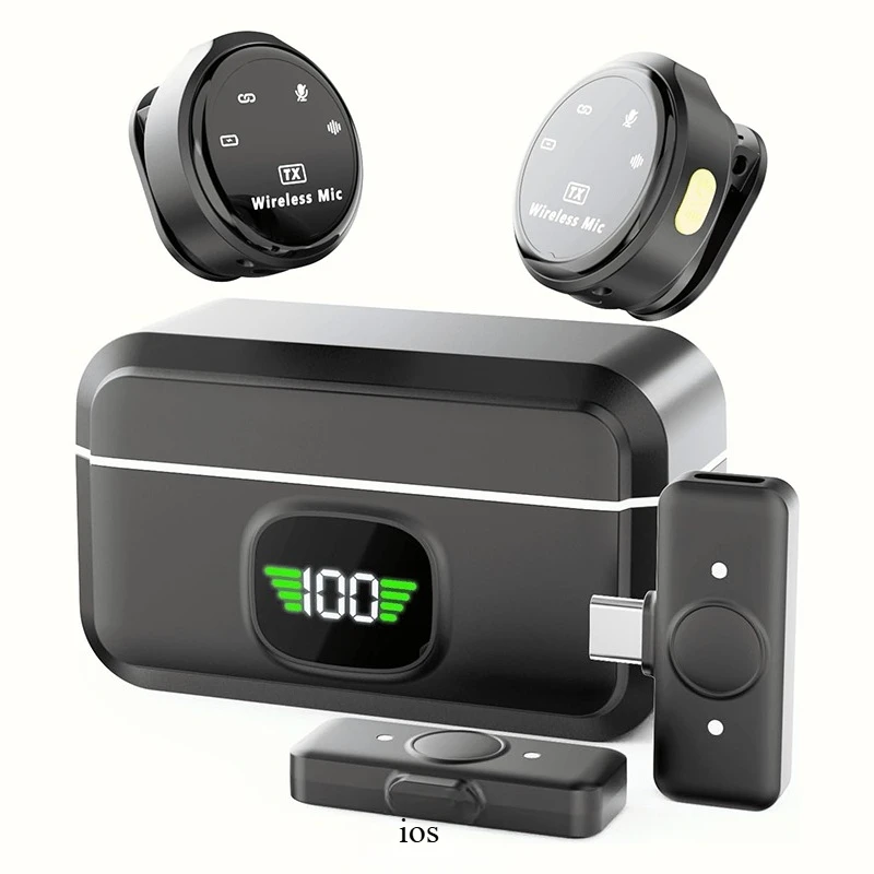 Kabelloses Lavalier-Mikrofon mit Ladeetui Geräuschunterdrückung Integriert für Handy-Videoaufnahmen Podcasts Streaming Interviews Image