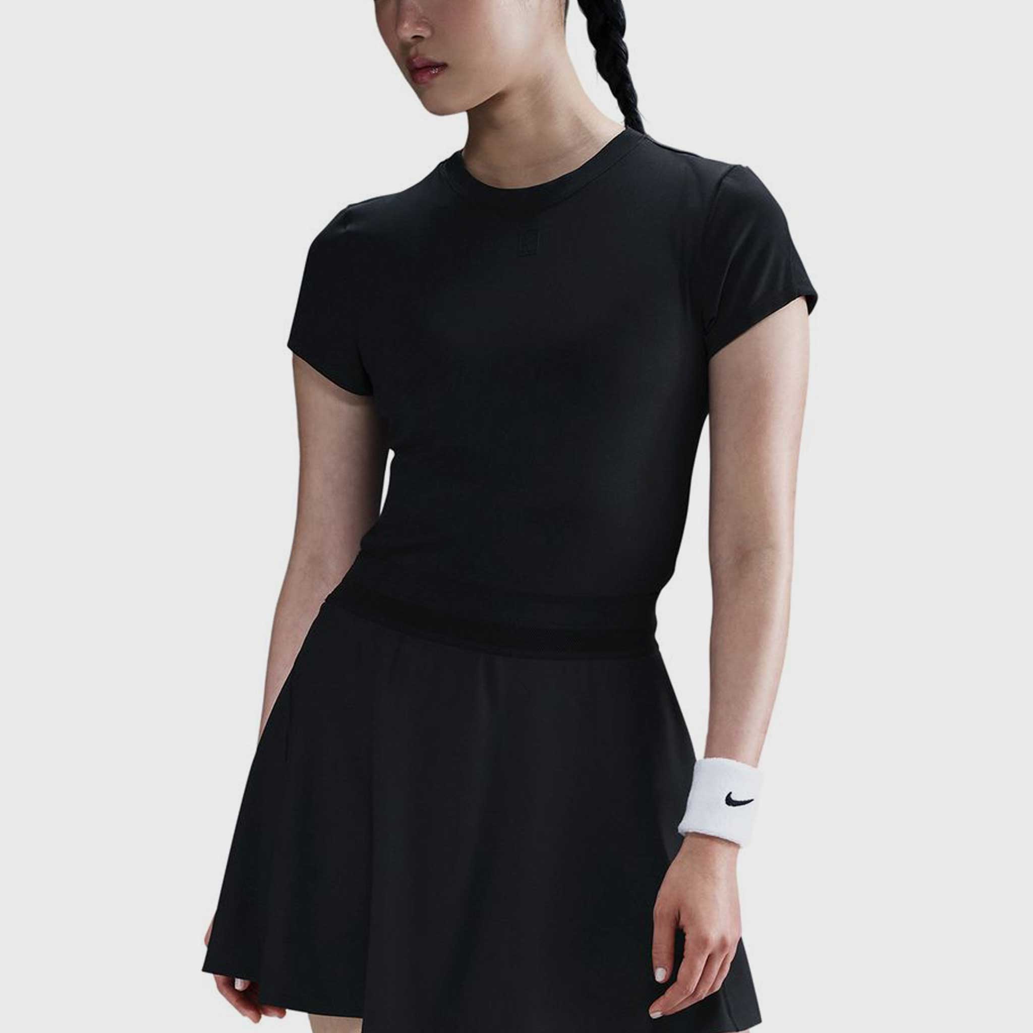Nike Dri-FIT Advantage Short Sleeve Tennis Top Women's Tennis Apparel Black/Black