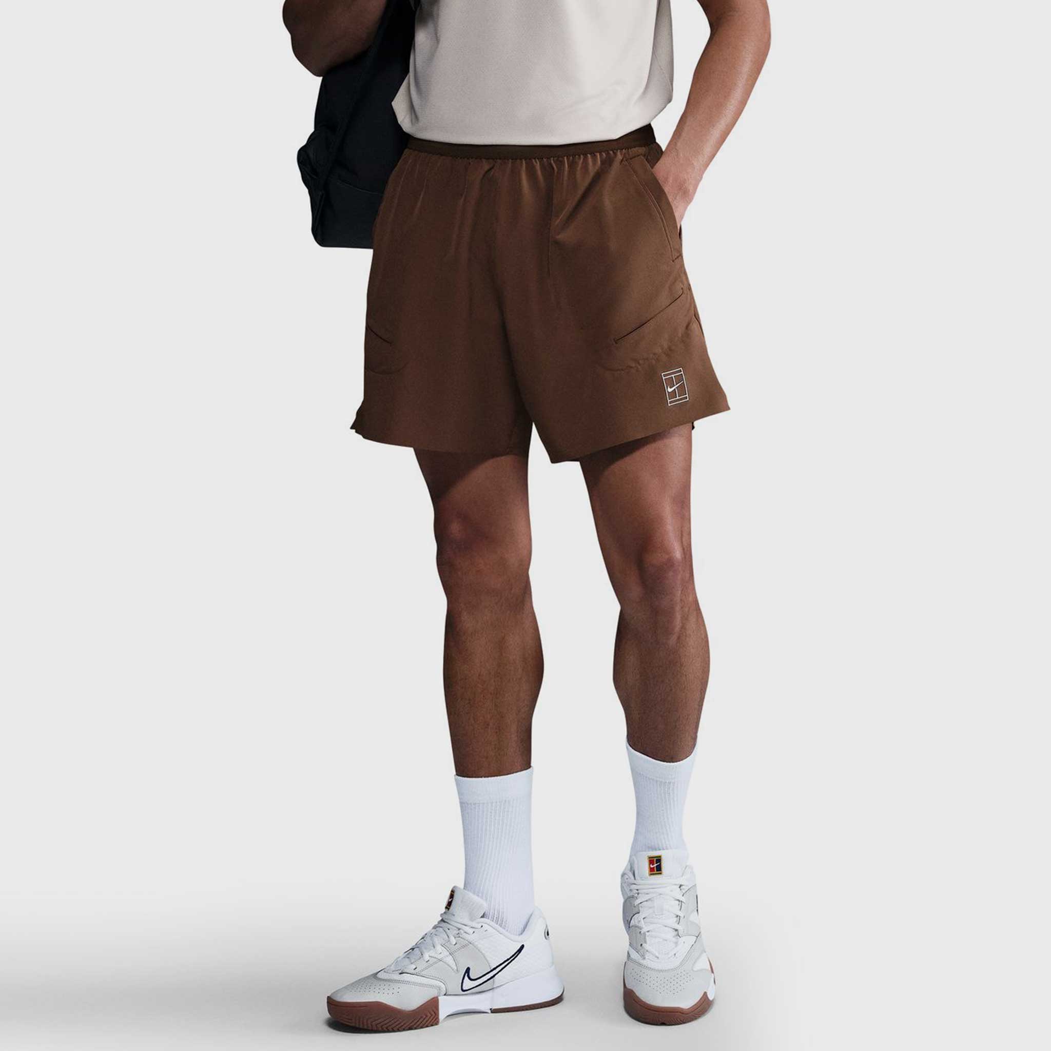 Nike Dri-Fit Advantage 6" Tennis Short Men's Tennis Apparel Cacao Wow/White