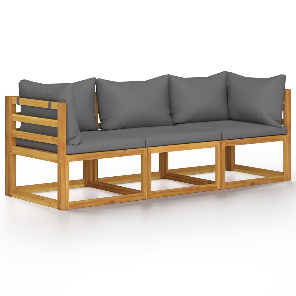 vidaXL 3-Sitzer-Gartensofa mit Auflage Akazie Massivholz Image
