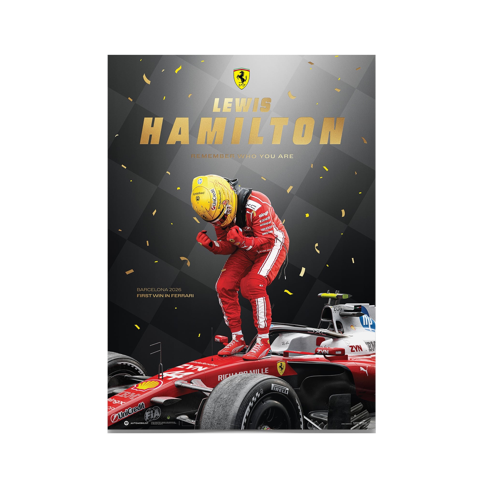Scuderia Ferrari Lewis Hamilton Souviens-toi qui tu es 2026 Affiche - No Gender Taille: One Size Only