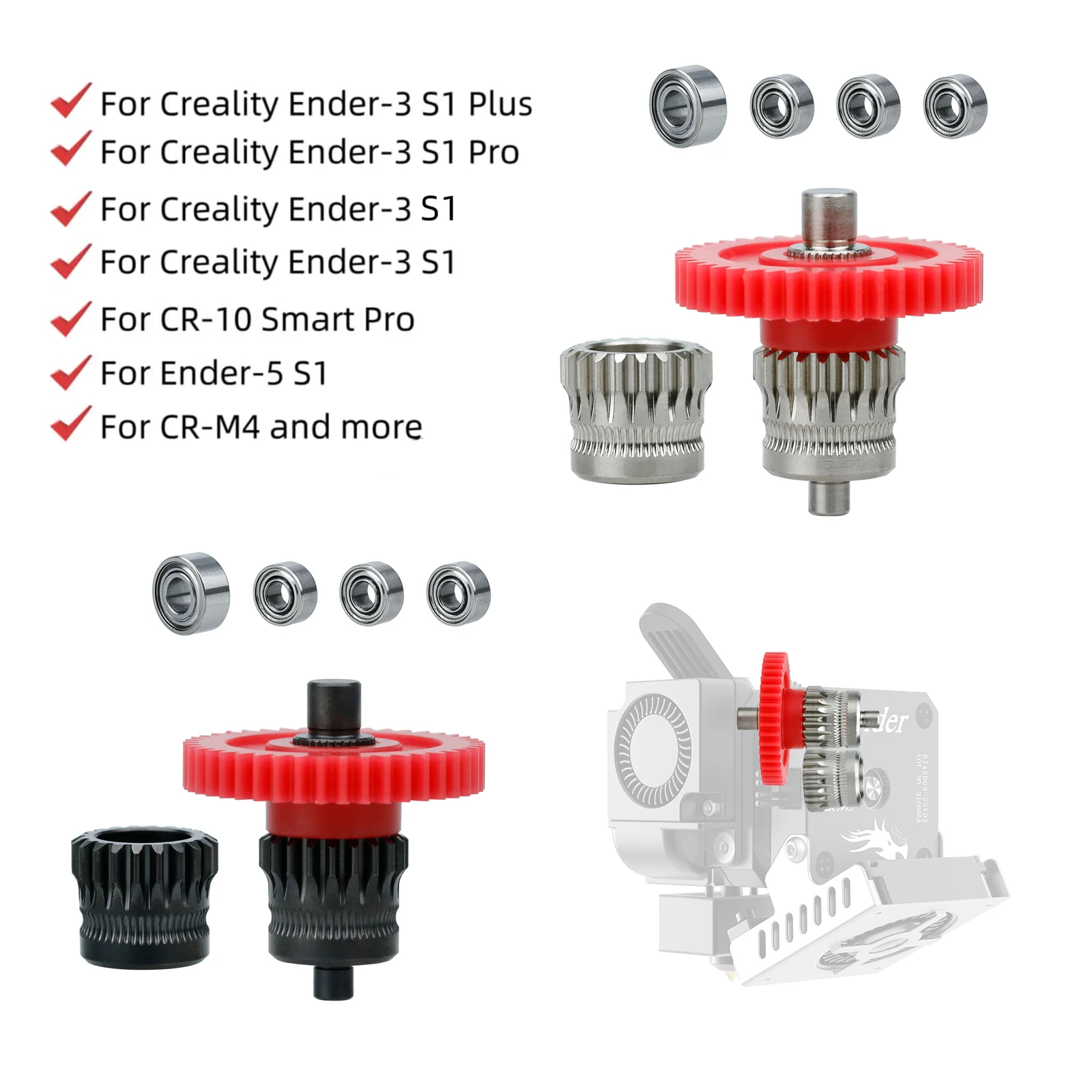 Upgrade Sprite Extruder-Zahnrad für Creality Ender3 S1 Ender-5 CR-10 Smart Pro CR-200B CR-M4 3D-Drucker Zubehör Image