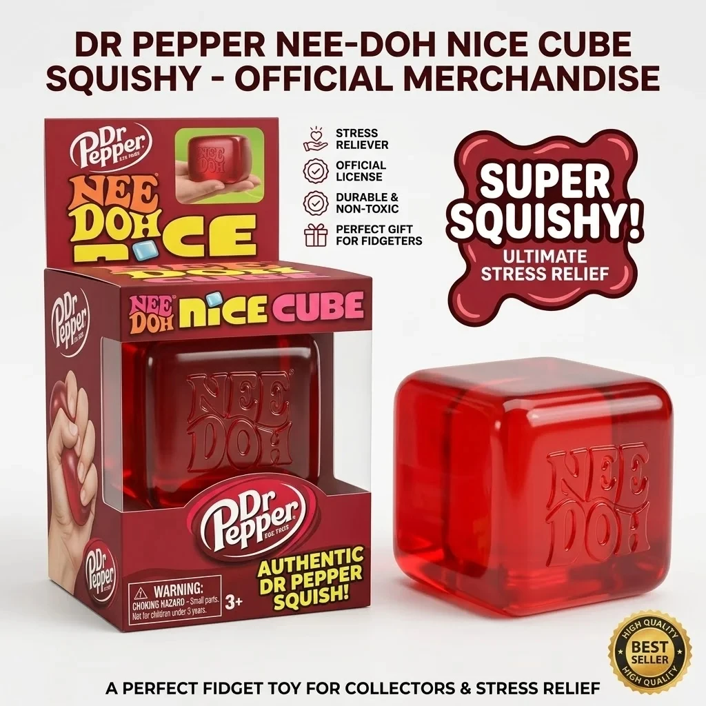 Schylling Needoh Nice Cube Sensorischer Fidget-Würfel zur Stresslinderung und Angstbewältigung, Sensorisches Werkzeug für Konzentration, ADHS & Beruhigung im Büro, Gadget618 Image