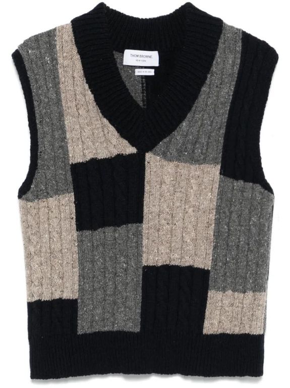 Color Block Sweaters - Black - Thom Browne Knitwear