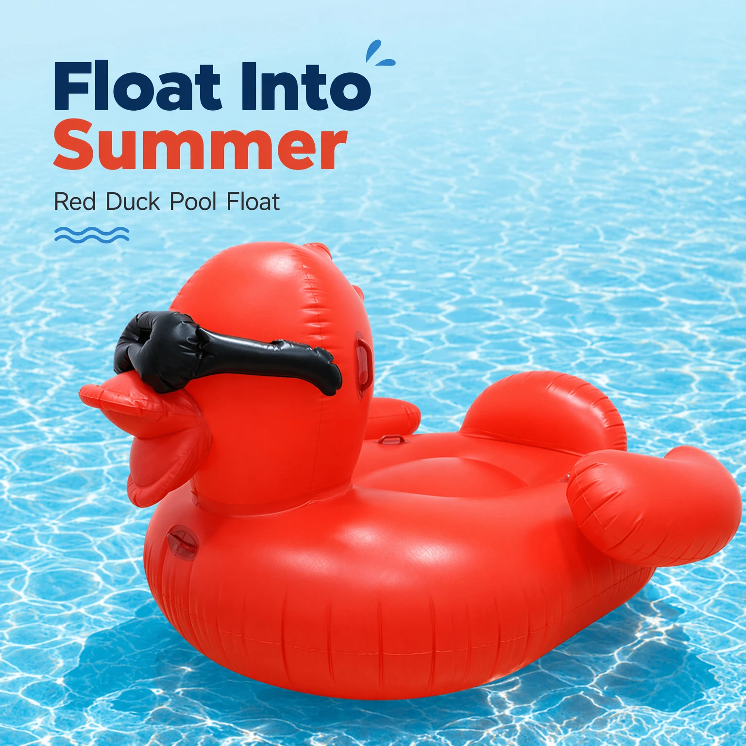Große aufblasbare rote Enten-Schwimminsel, Wasserliege, schwimmende Matratze, Wasserspielzeug für Strand, Schwimmbad und Poolparty Image