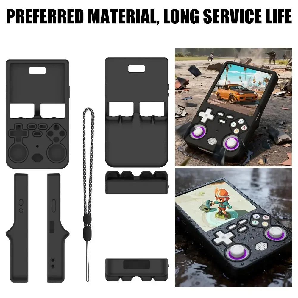Silikon-Schutzhülle für R36 Ultra Retro Handheld-Spielkonsolen, weicher Anti-Kratz-Schutz für R36 Ultra Gaming-Zubehör Image