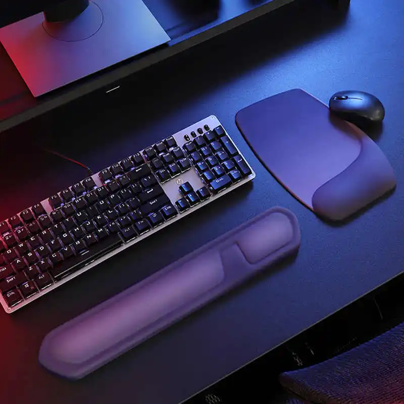 Handgelenk-Mauspad, ergonomische Memory-Schaum-Tastatur, Handauflage, Büro-Handgelenkauflage, Handballenauflage, Mauspad, quadratisch, für Computerzubehör Image