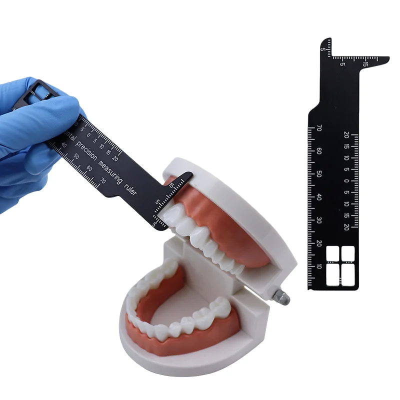 1pc Dental Präzision Mess Lineal Messen Skala Endodontie Instrumente Doppelseitige Skala Oral Vertikale Abstand Messung Image
