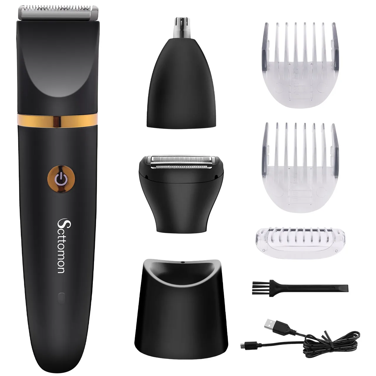 SCTTOMON Elektrischer Haarentferner für Männer 3-in-1 Multifunktionales Waschbares Nasenhaartrimmer-Set für den Heimgebrauch Image